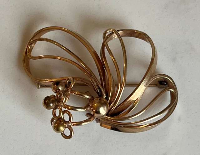 Broche Vintage En Plaqué Or Laminé - Initiales R.M. - Style Rétro élégant - Occasion