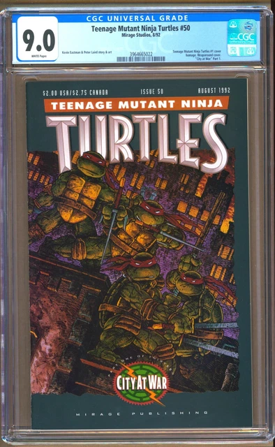 Teenage Mutant Ninja Turtles #50 (1992) CGC 9.0  WP Laird  "City At War" Part 1