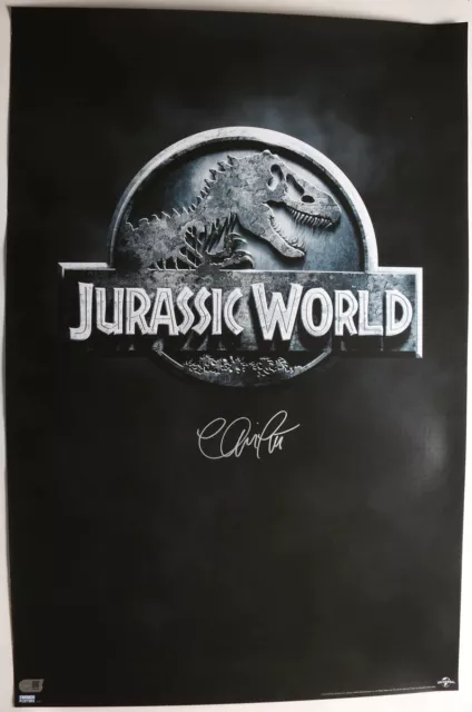 Chris Pratt Signed Jurassic World Poster 22x34 SWAU