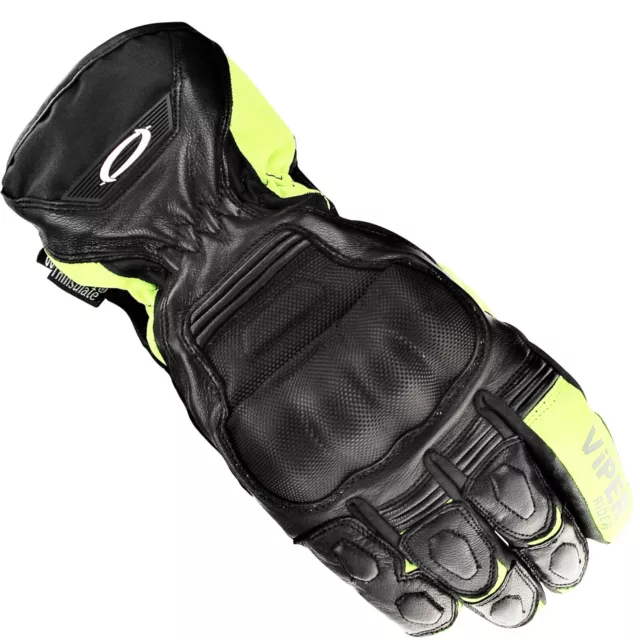 Guantes de cuero para motocicleta con proteccion de nudillos CE y proteccion par