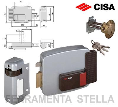 CISA ELETTROSERRATURA PER PORTA PORTONE LEGNO MM 50 DX SERRATURA ELETTRICA CISA 11670 