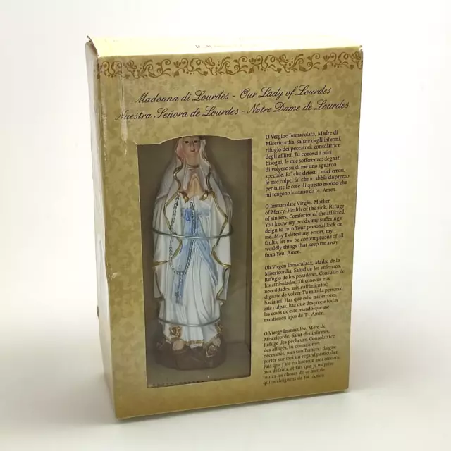 Statua Madonna di Lourdes 12 cm in Resina dipinta a Mano Scatolina Idea Regalo