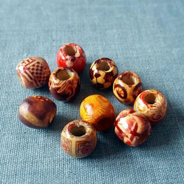 100pcs Wooden Beads Large Hole Mixed For Macrame Jewelry FAST K4J0 Craft US