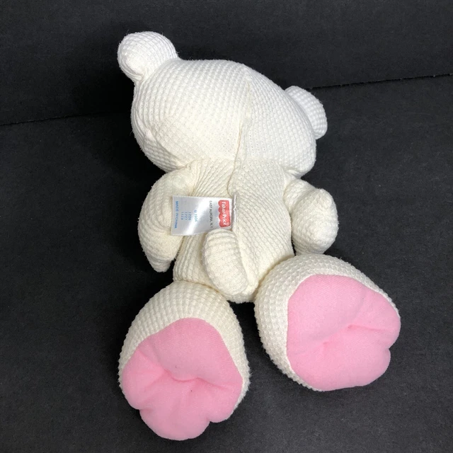 1994 Fisher Price Cozies Bear Waffle Thermal Weave Cream Plush Doll Stuffed 1226 3