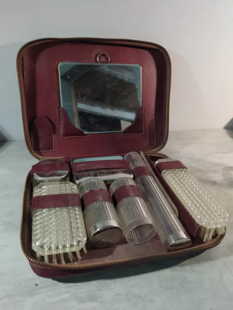 Ancienne Trousse De Toilette Necessaire Voyage Vintage