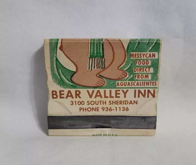 Vintage Bear Valley Inn Restaurant Matchbook Cover Denver Colorado Advertising