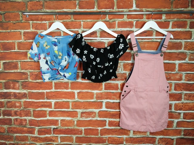 Girls Bundle Age 11-12 Years Shein Fatface Etc Denim Pinafore Dress Tops 152Cm