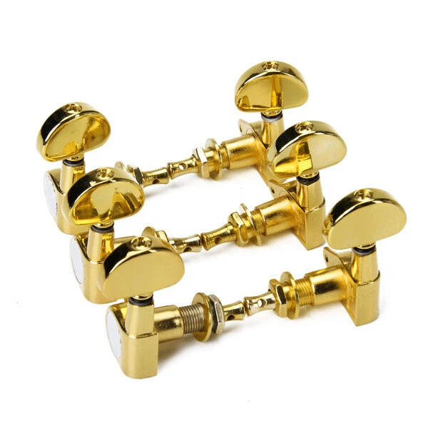 Set of 6 Guitar String Tuning Pegs Tuners Machine Heads 3L + 3R Golden New