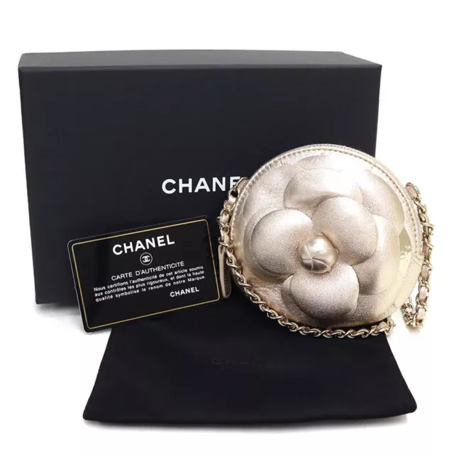 CHANEL AP2121 Chain sac à bandoulière matelasse camélia Agneau Or Rare...