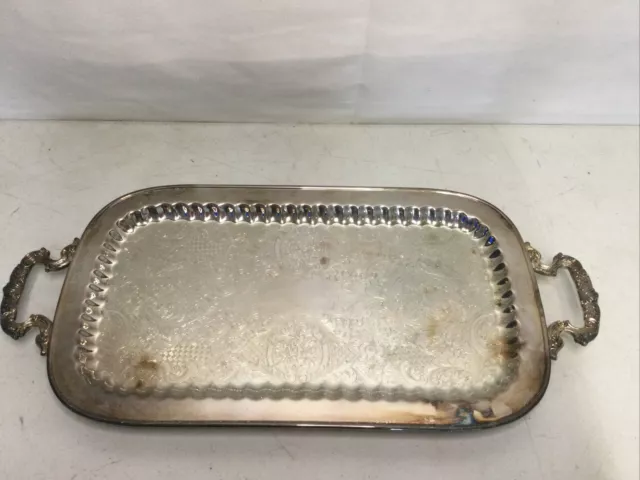 Vintage Leonard Silver Plated Claw Footed  Serving Tray with Handles -NEW!