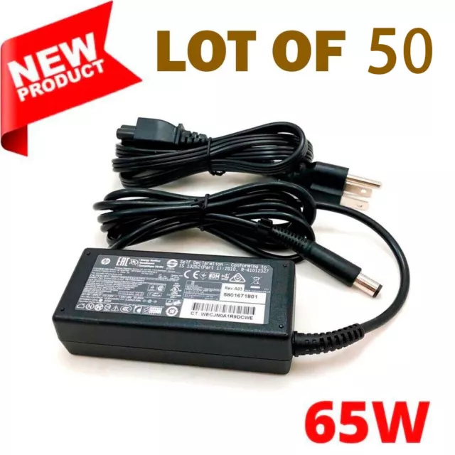 Lot of 50 Genuine HP AC Adapter 19.5V 3.33A 65W 7.4*5.0mm Laptop Charger