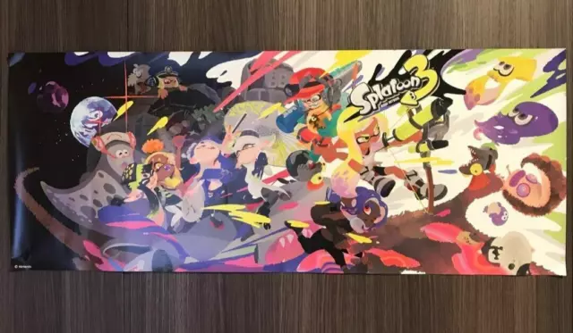 Poster Only  Splatoon 3 Nintendo Store Limited Bonus Art Book Ikasu 75x30cm