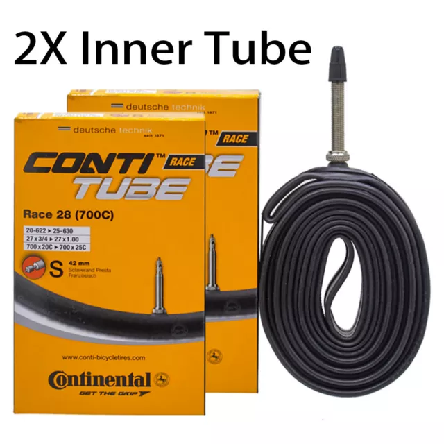 1Pair Continental Race 28 700C x 20-25C Road Bike Presta 42/60/80mm Inner Tube