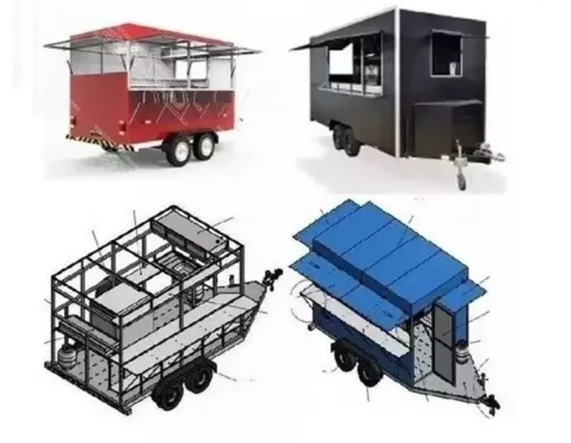 Blueprints Food Trucks Food Trailer Hotdog Trailers DIY Plans