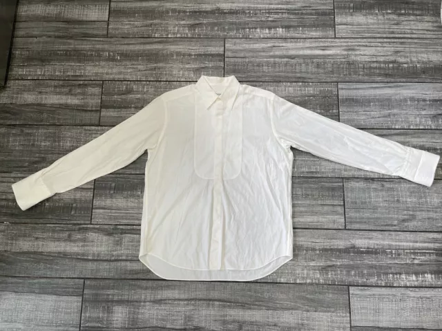 Giorgio Armani Le Collezioni  Tuxedo Shirt Made in Italy White Size 16/41 Large