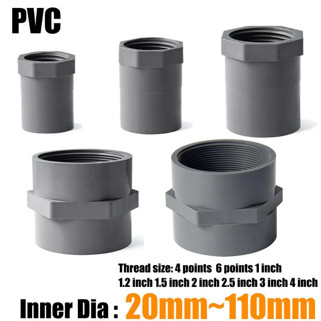 PVC PRESSURE PIPE Fitting Female Threaded Gewindefittings Grey 20mm Bis