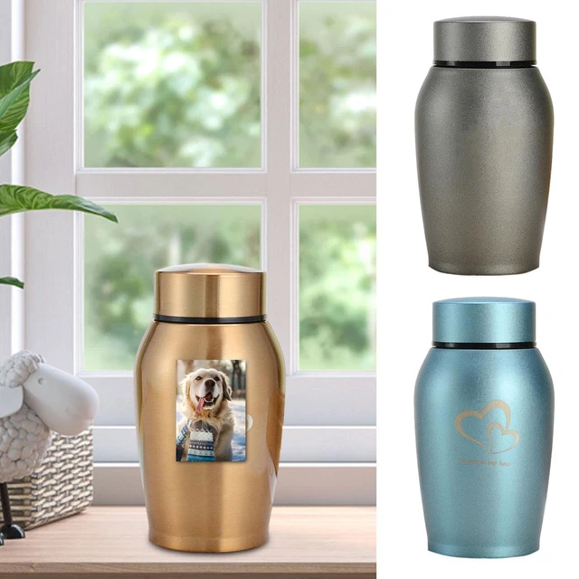 1pcs Pet Ash Box Commemorative Cat and Dog Sealed Stainless Steel Ash Can