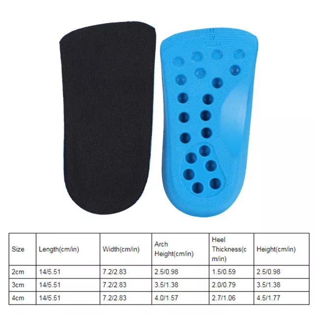 (2cm)1 Pair PU 2-4cm Invisibility Sports Half Height Increase Foot Cushion GSA