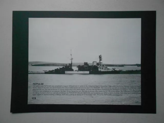 Naval Print-  Royal Navy Ships In Ww2- Hms Repulse-Battlecruiser
