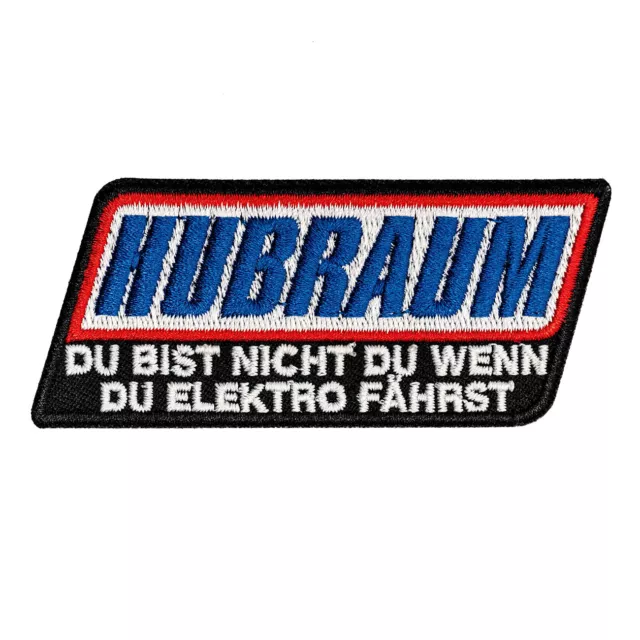 Aufnäher Aufbügler  Hubraum statt Elektro biker motorrad tuner tuning car patch