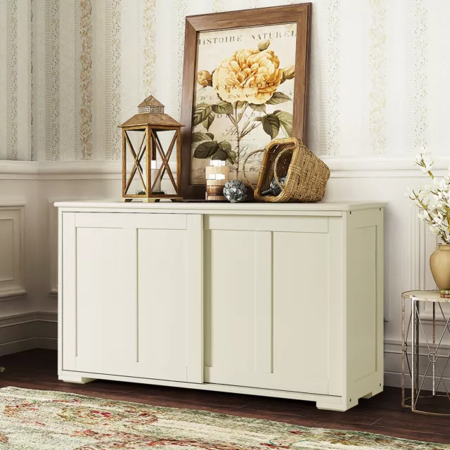 Buffet Sideboard Cabinet Storage Shelf Cupboard Kitchen Hallway Table Warm White