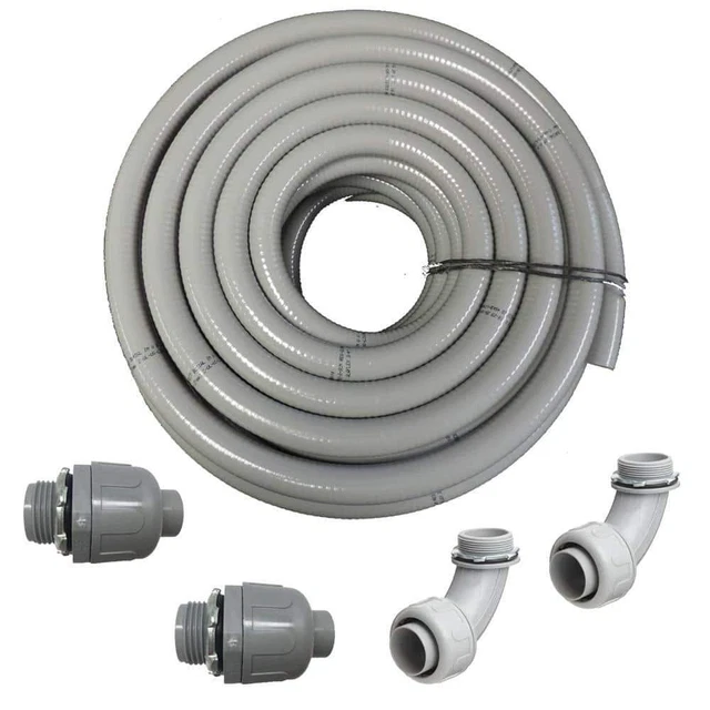 3/4 in. Dia x 100 ft. Non Metallic UL Liquid Tight Electrical Conduit Kit with 2