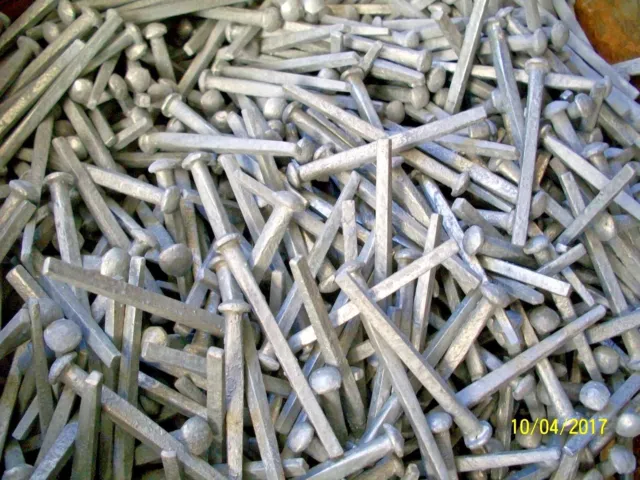 40 - Vintage, Hard To Find,  2 1/2", Square Galvinized Steel, Boat Nails, Nice !