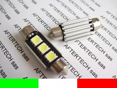 2pz LAMPADINE 3 LED luci targa 5000k 39mm NO ERRORE N15