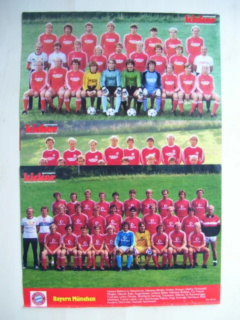 3 Mannschaftsbilder Fc Bayern München 1982/83-1984/85 Kicker Sonderheft
