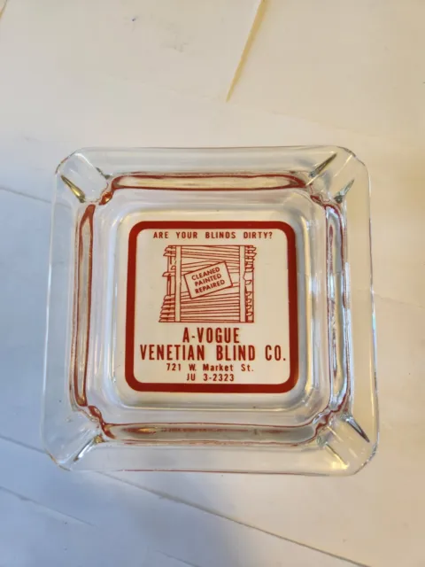 Vintage 1960s Era Louisville Kentucky A-Vogue Venetian Blind Company Ashtray