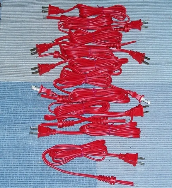 10 pcs RED power AC line cord electrical appliance wire 2 conductor 18 AWG New