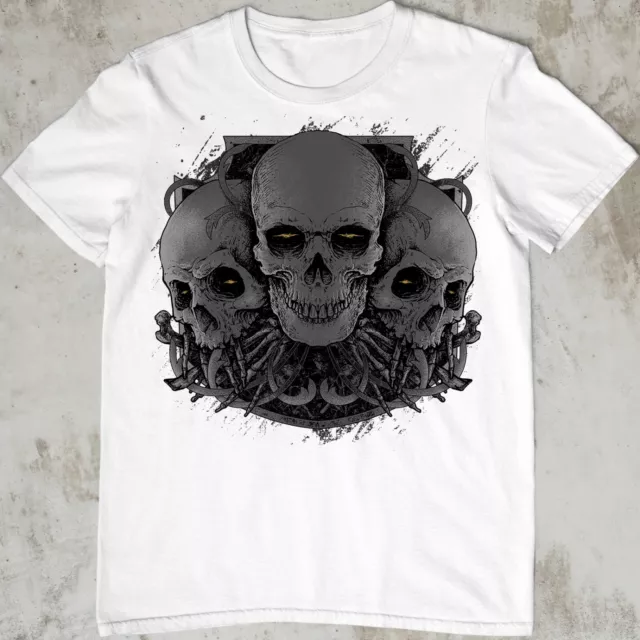 T-shirt bambini ragazzi ragazze teschi demone gotico scheletro punk rock goth horror teschio