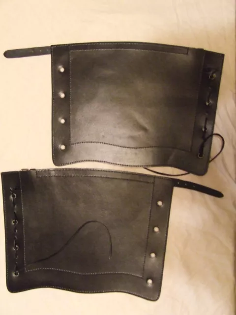 Reproduction Victorian Black leather gaiters EXTRA LARGE British Army Zulu war 3