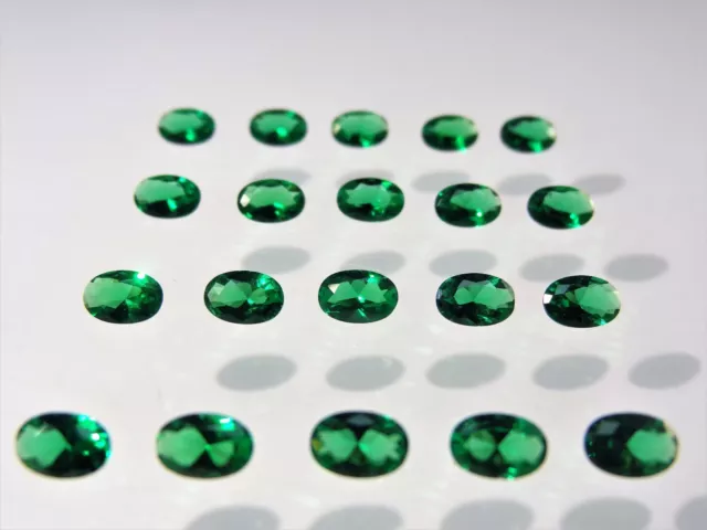 Emerald Green Oval Shape SIZE CHOICE Loose Stones Nanocrystal Gemstones 2