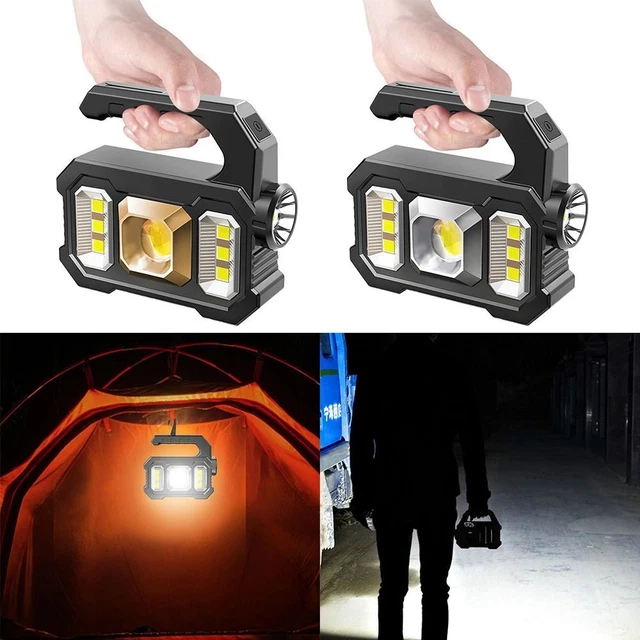 COB Lampe de sécurité Lumière de camping Lampe de poche solaire LED camping