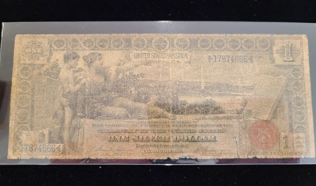1896 $1 one silver dollar silver certificate "Educational" series #17874666