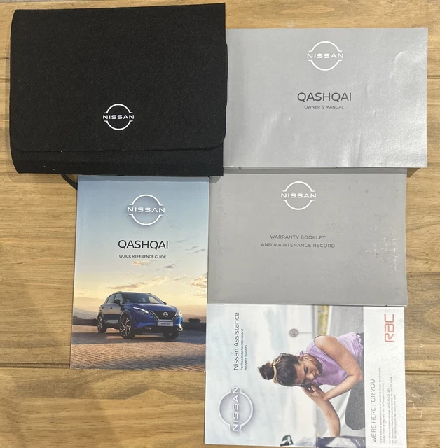 Genuine Nissan Qashqai 2017-2021 Owner's Manual Pack – Handbook, Audio Guide, Service Book (Blank), UK Spec, Used Good Condition