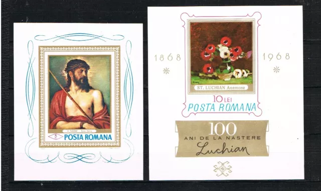 Rumanien 1968 Block 65/66 Gemalde/Paintings postfrisch