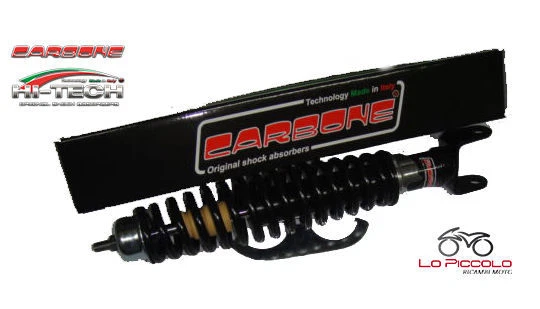 Ammortizzatore Posteriore Rosso Carbone Per Vespa 125, 150, 200 PE PX Arcobaleno