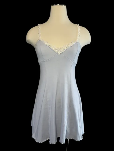 Victorias Secret Vintage Babydoll Chemise Lingerie Baby Blue XS but can fit Sm