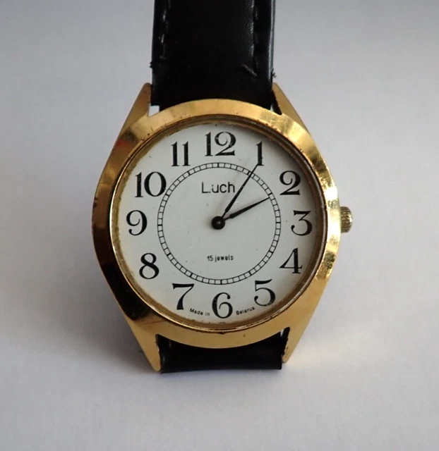 Montre Vintage Champagne Dehour Mécanique 17 Rubis - Cadran Bleu-Vert - Années 80
