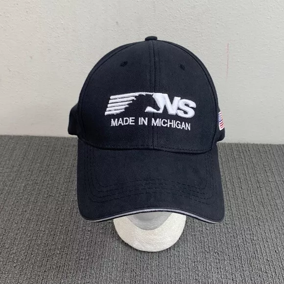 NS Norfolk Southern Baseball Hat Mens Adjustable Black Made in Michigan Dearborn