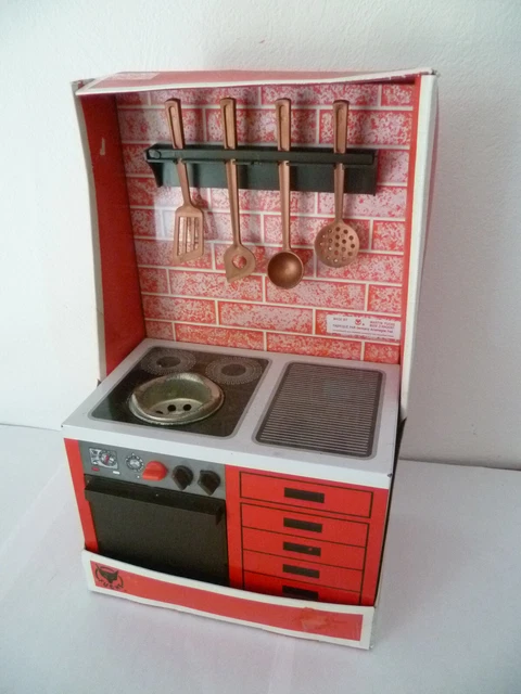 Jouet Bloc Cuisine Moderne Joustra - Métal Sérigraphié - Années 70 - Vintage