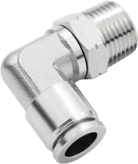 Beduan Push to Connect Fitting Elbow, 3/8" Tube OD x 1/2" NPT Male 90 Degree 304