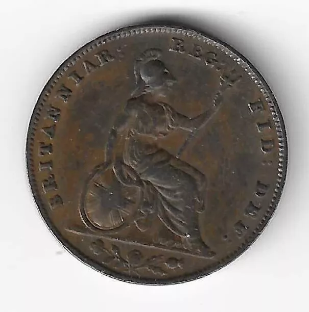 Queen Victoria Young Head Copper Farthing 1/4d 1853 Victorian British coin 2