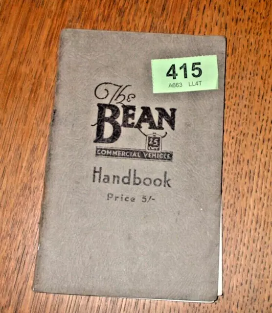 Genuine Bean 25 Cwt Commercial Vehicle Owners Operating Handbook.