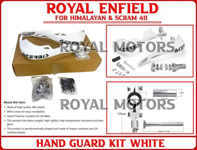 Royal Enfield WHITE HAND GUARD KIT For Himalayan & Scram 411 - Express Shipping