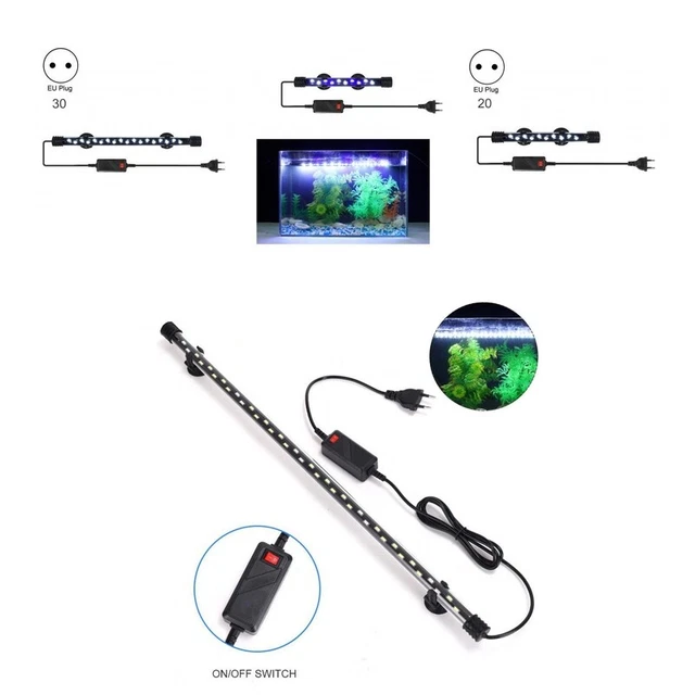 Luce acquario regolabile impermeabile lampada subacquea illuminazione acquari