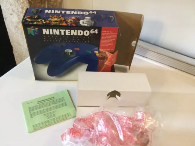 boite vide manette nintendo 64 bleue