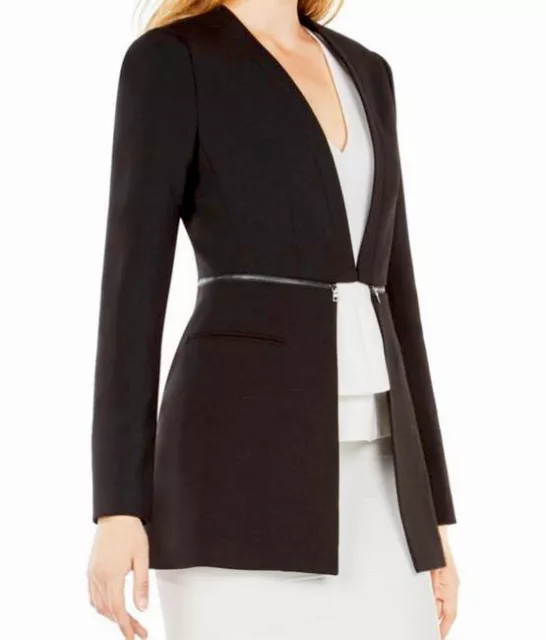 BCBGMAXAZRIA Black Derek Zip Waisted Blazer Women’s Size S